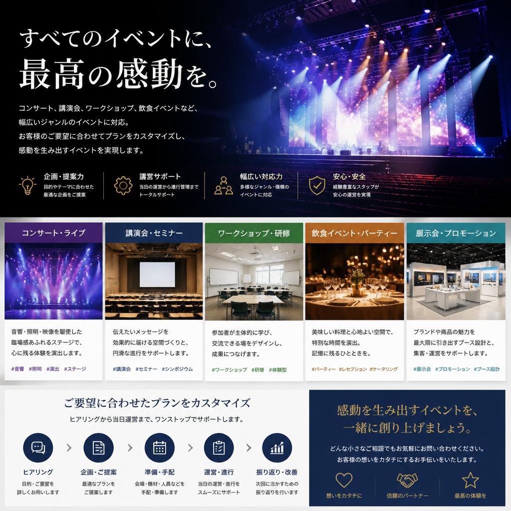 多種多様なイベントプラン